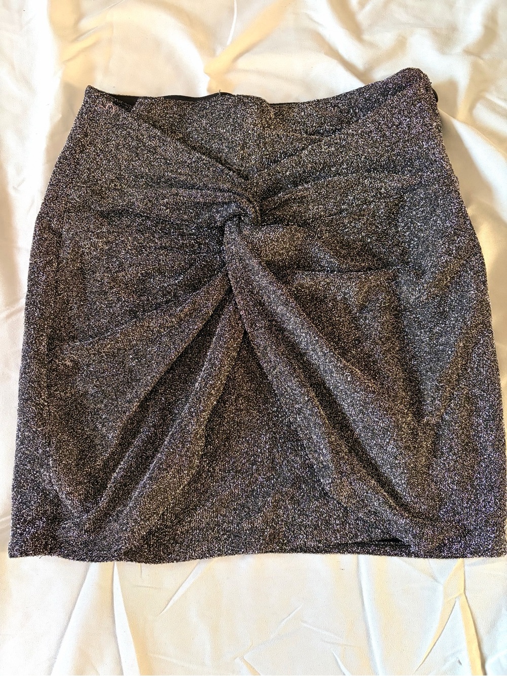 H&M Shimmery Black Twist Front Mini Skirt